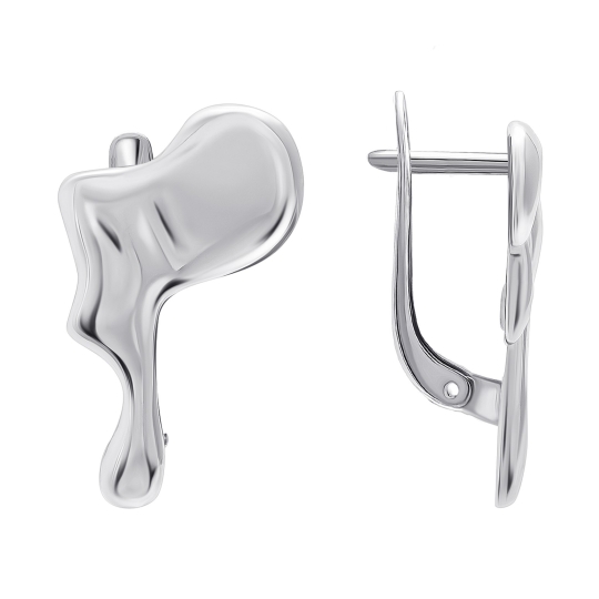 Одиночная серьга из серебра с фианитами