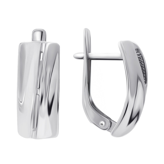 Серьги из серебра с фианитами