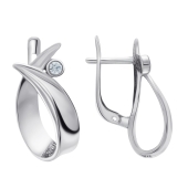 Серьги из серебра с фианитами