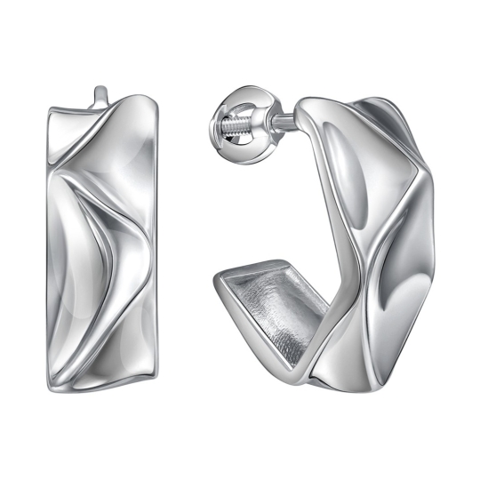 Серьги из серебра с топазами и фианитами