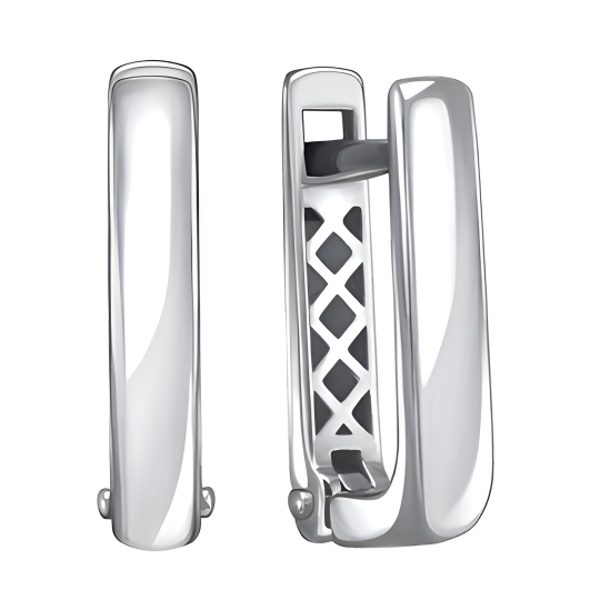 Серьги из серебра с рубиновыми корундами и фианитами