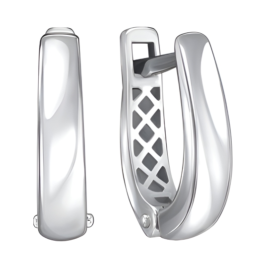 Серьги из серебра с фианитами