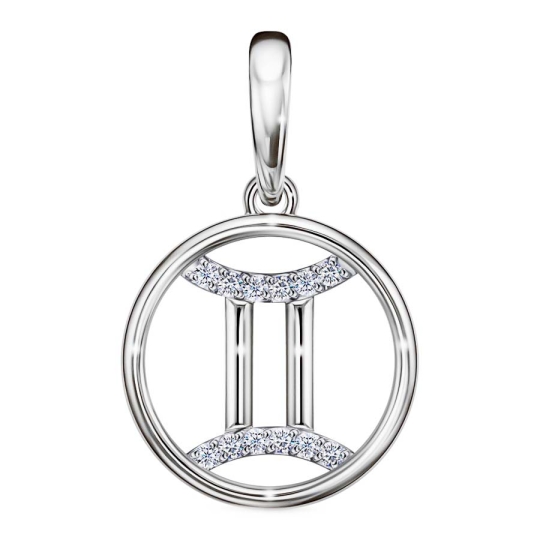 Подвеска из серебра с фианитами "Знак зодиака Стрелец"