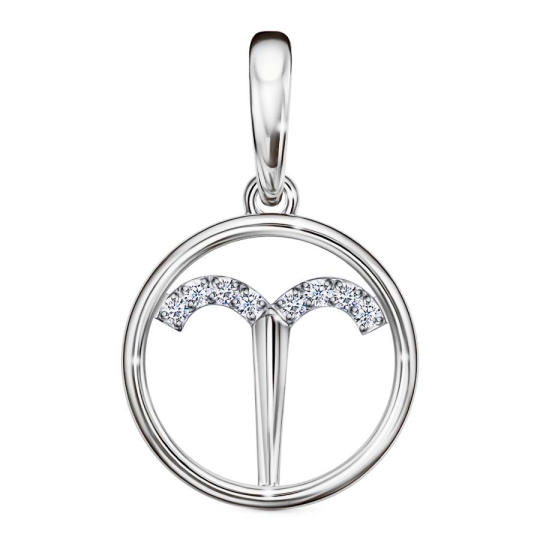 Подвеска из серебра с фианитами "Знак зодиака Стрелец"