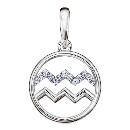 Подвеска из серебра с фианитами "Знак зодиака Стрелец"