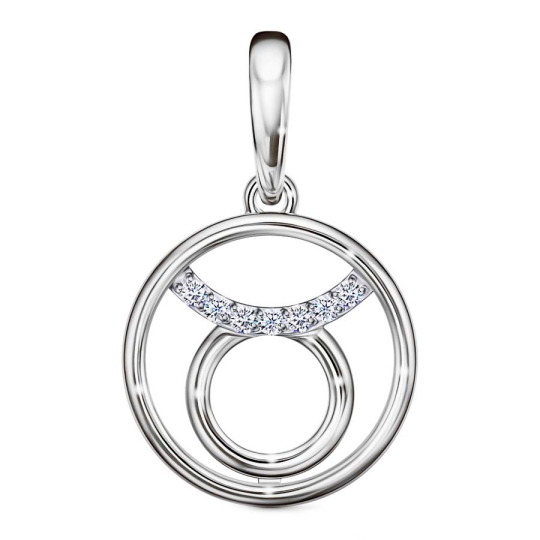 Подвеска из серебра с фианитами "Знак зодиака Стрелец"