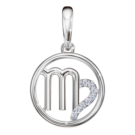 Подвеска из серебра с фианитами