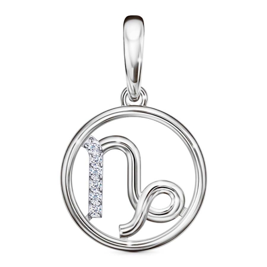 Подвеска из серебра с фианитами "Знак зодиака Стрелец"