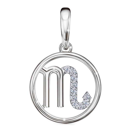 Подвеска из серебра с фианитами "Знак зодиака Стрелец"