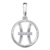 Подвеска из серебра с фианитами 