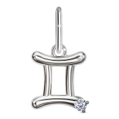 Подвеска из серебра с фианитом 