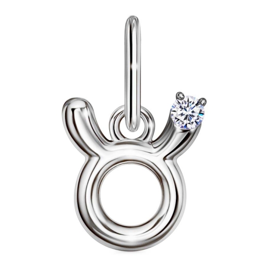 Подвеска из серебра с фианитом "Знак зодиака Овен"