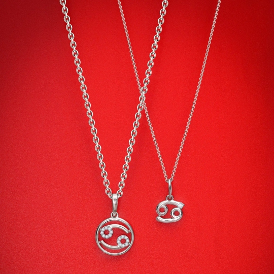 Подвеска из серебра с фианитом "Знак зодиака Овен"