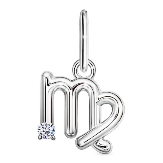 Подвеска из серебра с фианитом "Знак зодиака Овен"