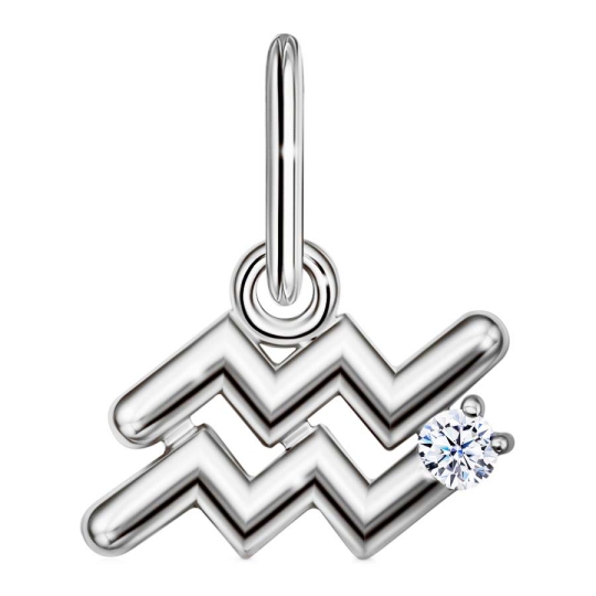 Подвеска из серебра с фианитом "Знак зодиака Овен"