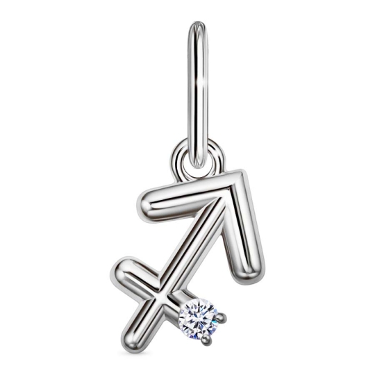 Подвеска из серебра с фианитом "Знак зодиака Овен"