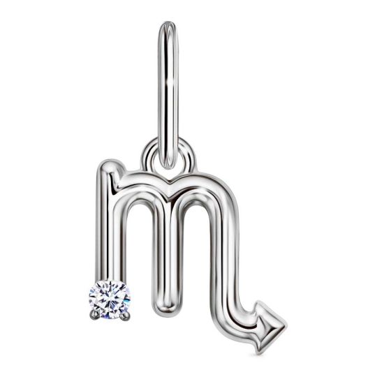 Подвеска из серебра с фианитом "Знак зодиака Овен"