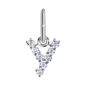 Подвеска-буква из серебра с фианитами 