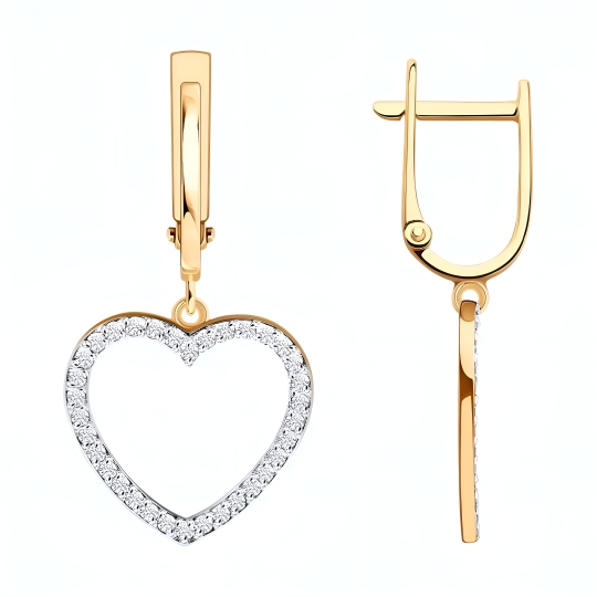 Серьги из золота с бриллиантами и сапфирами