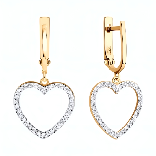 Серьги из золота с бриллиантами и сапфирами