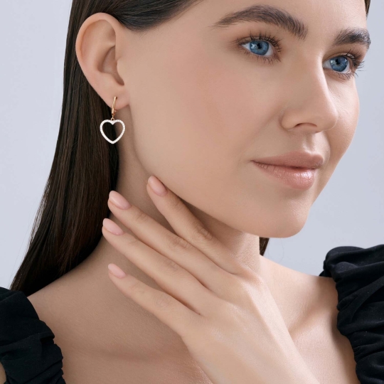 Серьги из золота с бриллиантами и сапфирами