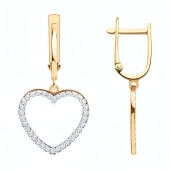 Серьги из золота с фианитами