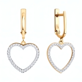 Серьги из золота с фианитами