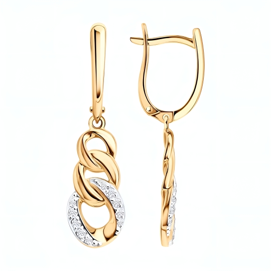 Серьги из белого золота с бриллиантами