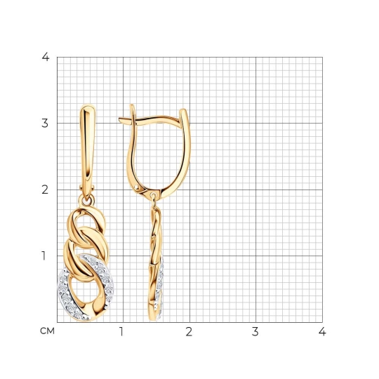 Серьги из золота с фианитами