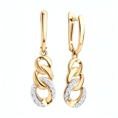 Серьги из золота с фианитами