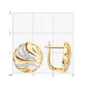 Серьги из золота с фианитами