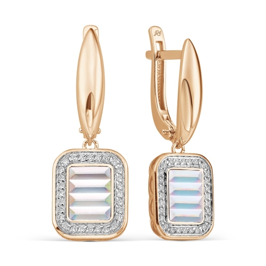 Серьги  из золота с фианитами