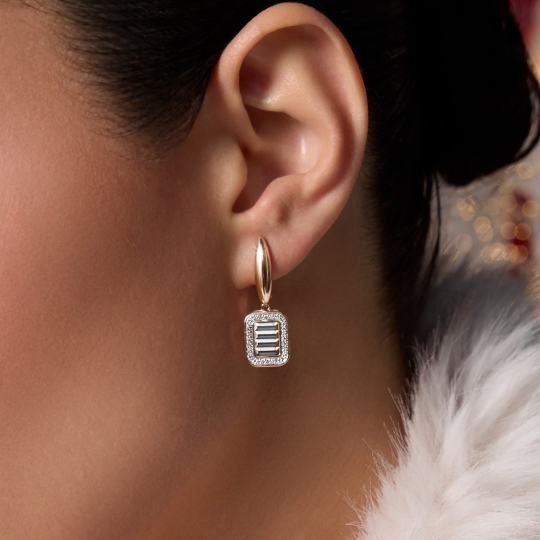 Серьги  из золота с фианитами