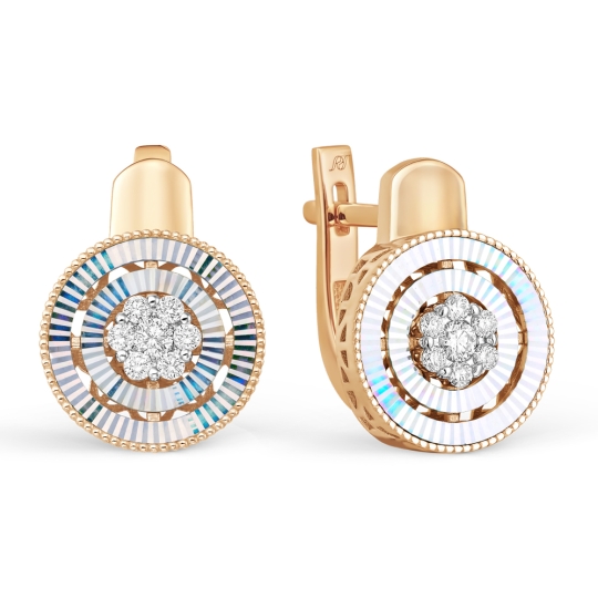 Серьги из золота с топазами и фианитами