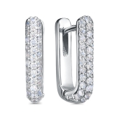 Серьги из серебра с фианитами