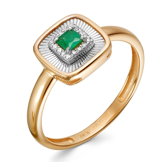 Серьги из золота с бриллиантами и изумрудами