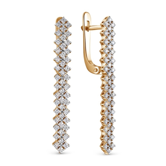 Серьги из золота с фианитами