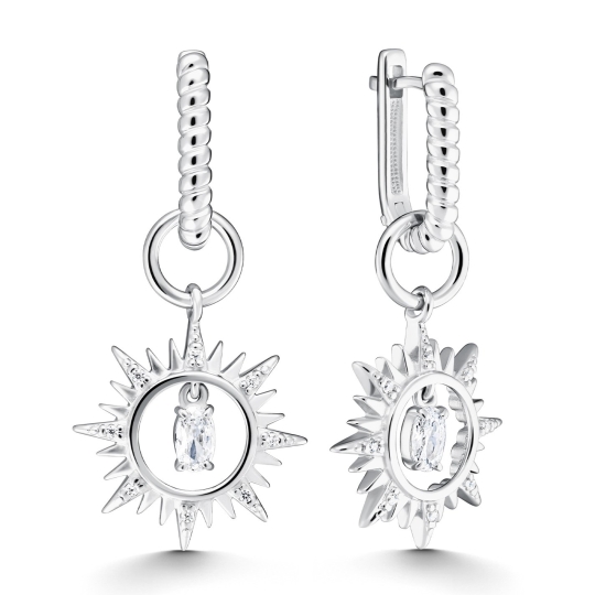 Серьги из серебра с фианитами