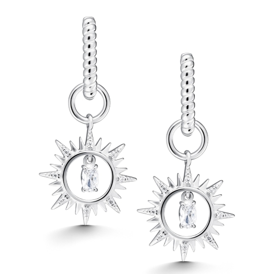 Серьги из серебра с фианитами