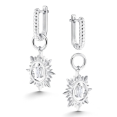 Серьги-трансформеры из серебра с фианитами