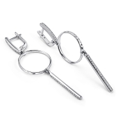 Серьги из серебра с фианитами