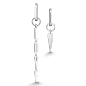 Асимметричные серьги из серебра