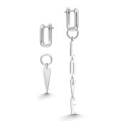 Асимметричные серьги из серебра