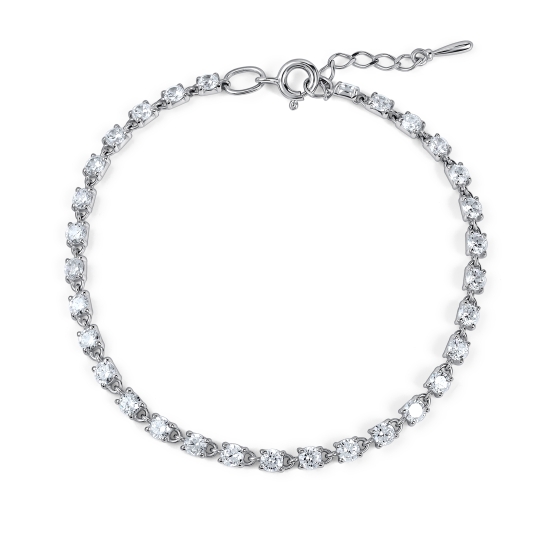 Браслет из серебра с агатами и фианитами