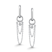 Серьги-трансформеры из серебра с фианитами