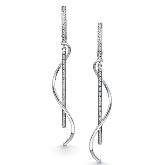 Серьги из серебра с топазами