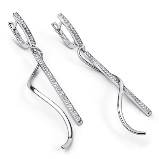 Серьги из серебра с топазами