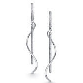 Серьги из серебра с фианитами