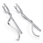 Серьги из серебра с фианитами