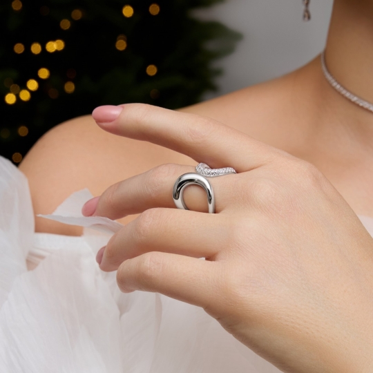 Кольцо из серебра с горным хрусталем